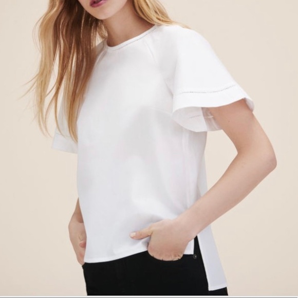 ❌❎SOLD❎❌maje plain white top. T1 - Picture 1 of 2